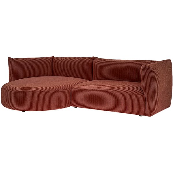 Canapé d’angle gauche Mollo moderne avec module ovale, Poso 39 - rouge