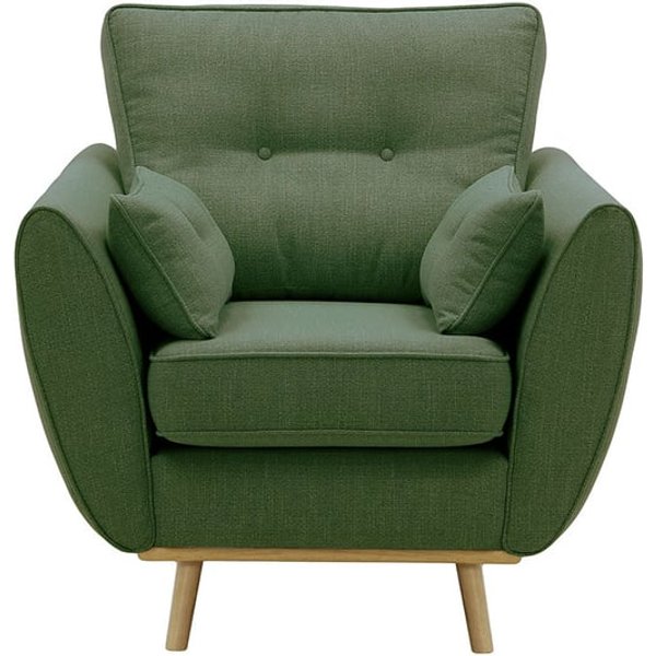 Fauteuil Zinola, vert - Ronda 39, Couleur des pieds: Chêne clair