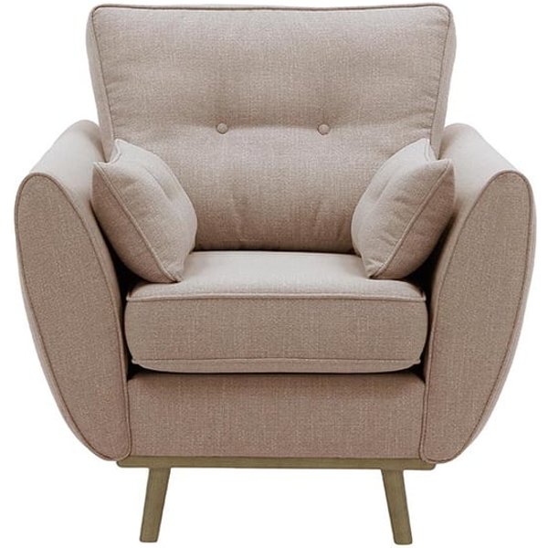 Fauteuil Zinola, rose poudré - Ronda 61, Couleur des pieds: Noir wax