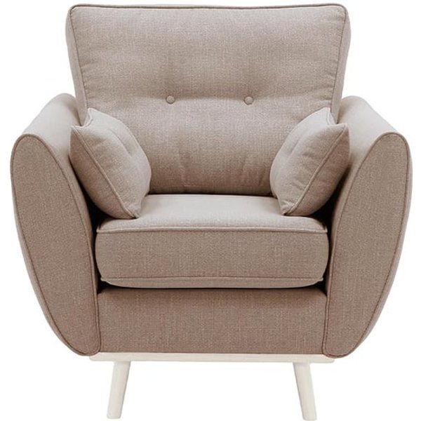 Fauteuil Zinola, rose poudré - Ronda 61, Couleur des pieds: Blanc