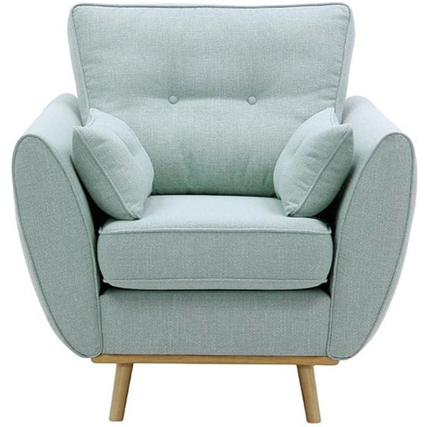 Fauteuil Zinola, bleu ciel - Ronda 70, Couleur des pieds: Chêne clair