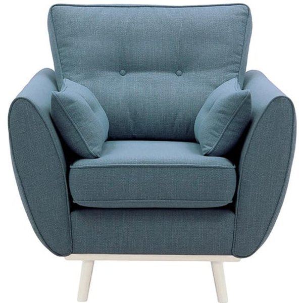 Fauteuil Zinola, bleu - Ronda 79, Couleur des pieds: Blanc