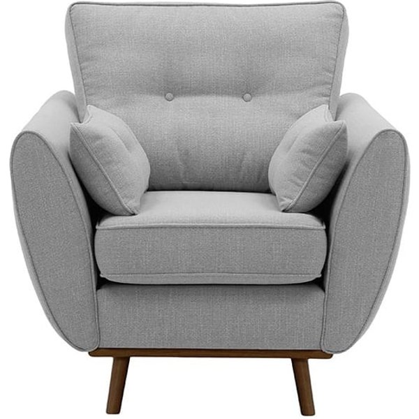 Fauteuil Zinola, gris - Ronda 88, Couleur des pieds: Chêne foncé