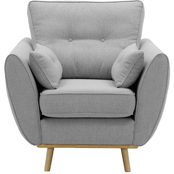 Fauteuil Zinola, gris - Ronda 88, Couleur des pieds: Chêne clair