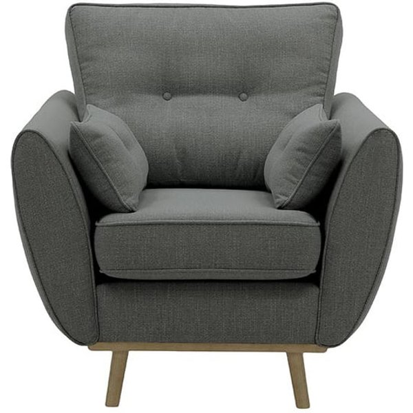 Fauteuil Zinola, gris foncé - Ronda 99, Couleur des pieds: Noir wax