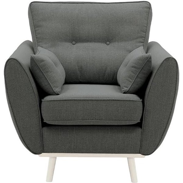 Fauteuil Zinola, gris foncé - Ronda 99, Couleur des pieds: Blanc