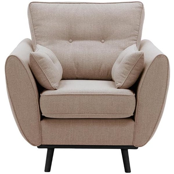Fauteuil Zinola, rose poudré - Ronda 61, Couleur des pieds: Noir