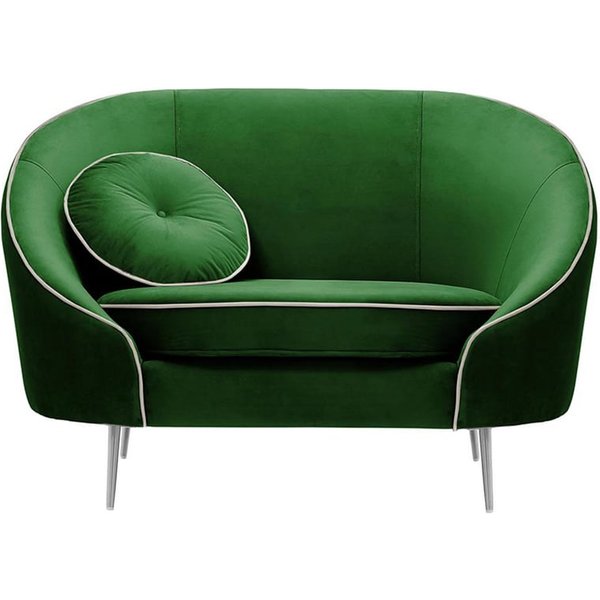 Fauteuil Kooper, vert foncé - Velluto 10, Couleur des pieds: Métal chromé