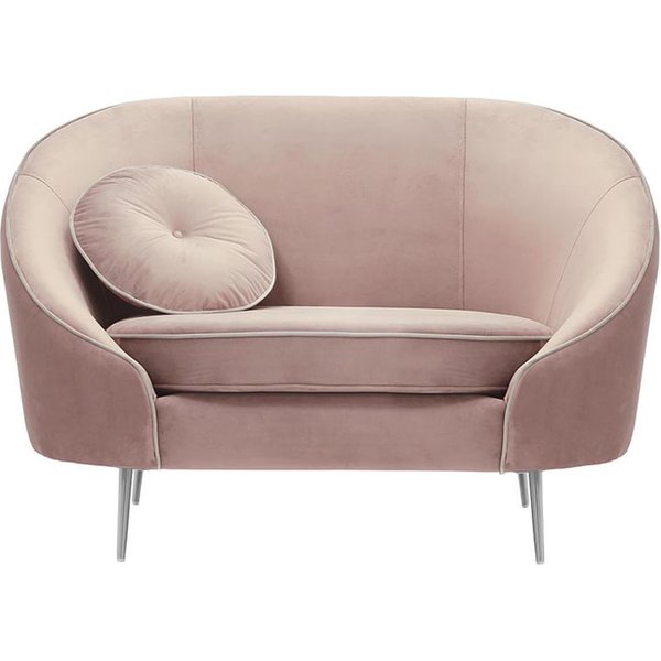 Fauteuil Kooper, lila/rose - Velluto 14, Couleur des pieds: Métal chromé