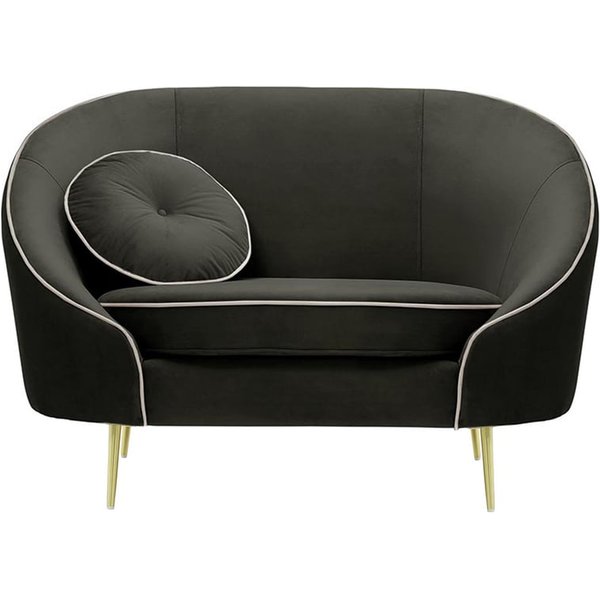 Fauteuil Kooper, graphite - Velluto 19, Couleur des pieds: Métal doré