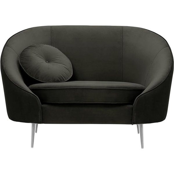 Fauteuil Kooper, graphite - Velluto 19, Couleur des pieds: Métal chromé