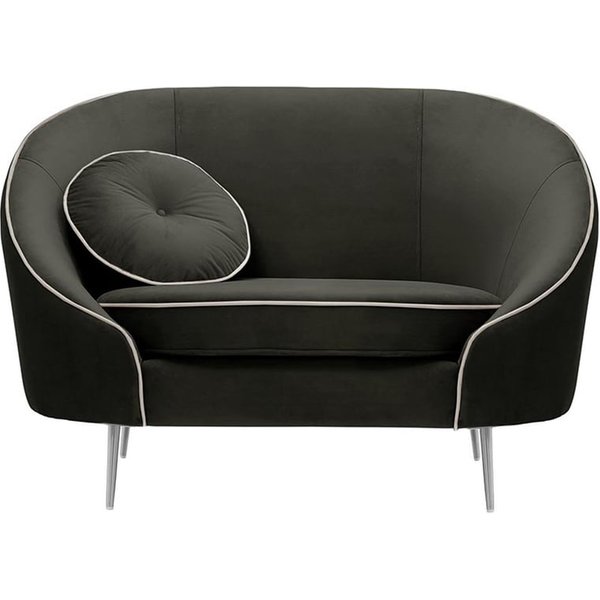 Fauteuil Kooper, graphite - Velluto 19, Couleur des pieds: Métal chromé