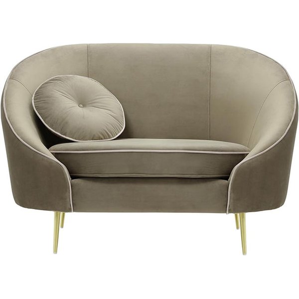 Fauteuil Kooper, beige - Velluto 3, Couleur des pieds: Métal doré