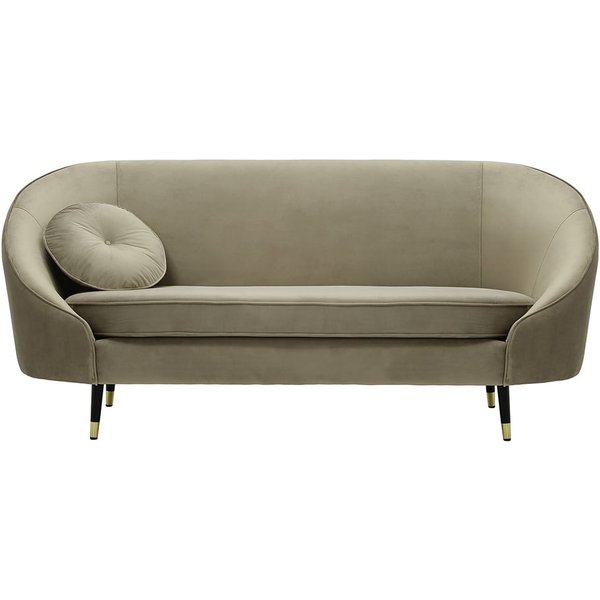Canapé 2,5 places Kooper, beige - Velluto 3, Couleur des pieds: Noir avec pourtour doré