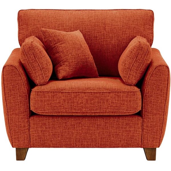 Fauteuil James, Vitolini 337-0706 - Terracota, Couleur des pieds: Chêne foncé