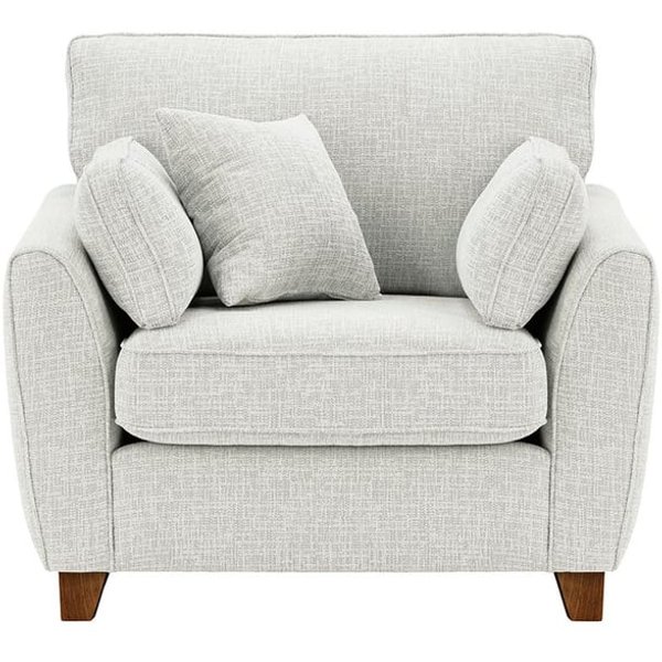 Fauteuil James, Vitolini 361-0104 - Blanc, Couleur des pieds: Chêne foncé