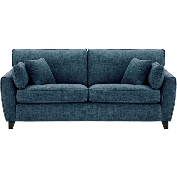 Canapé James trois places, Vitolini 335-0722 - Bleu Marine, Couleur des pieds: Noir