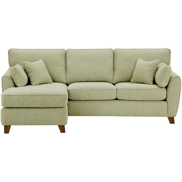 Canapé d’angle gauche James, Vitolini 337-0708 - Vison, Couleur des pieds: Chêne foncé