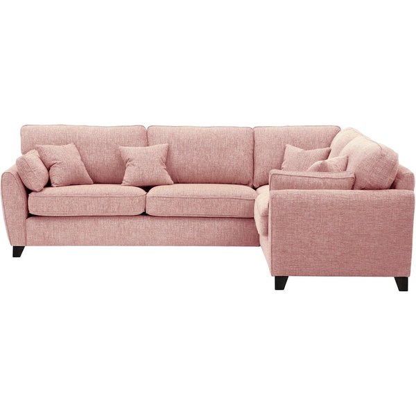 Grand canapé d’angle droit James, Vitolini 336-1036 - Rose, Couleur des pieds: Noir