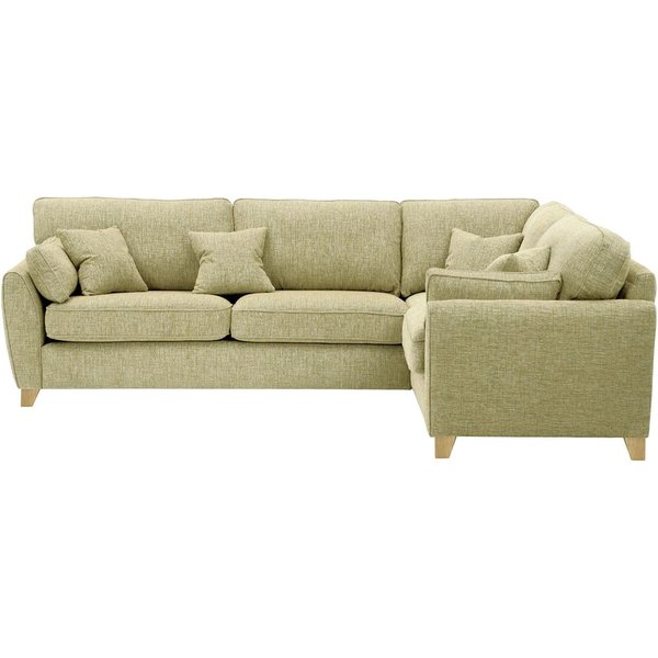 Grand canapé d’angle droit James, Vitolini 337-0708 - Vison, Couleur des pieds: Noir wax