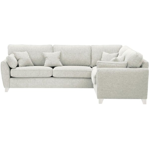 Grand canapé d’angle droit James, Vitolini 361-0104 - Blanc, Couleur des pieds: Blanc