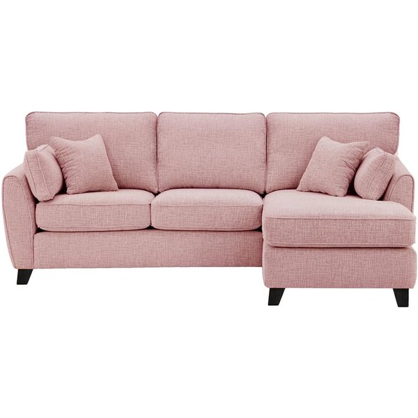 Canapé d’angle droit James, Vitolini 336-1036 - Rose, Couleur des pieds: Noir