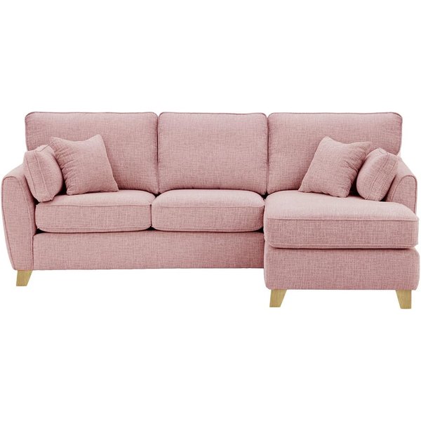 Canapé d’angle droit James, Vitolini 336-1036 - Rose, Couleur des pieds: Noir wax