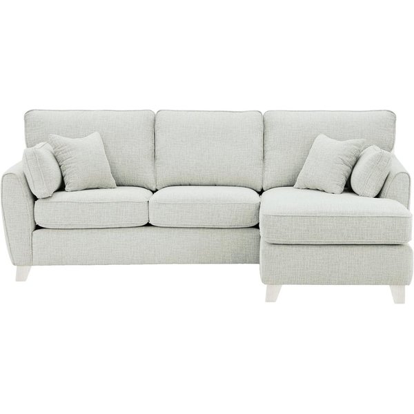 Canapé d’angle droit James, Vitolini 361-0104 - Blanc, Couleur des pieds: Blanc