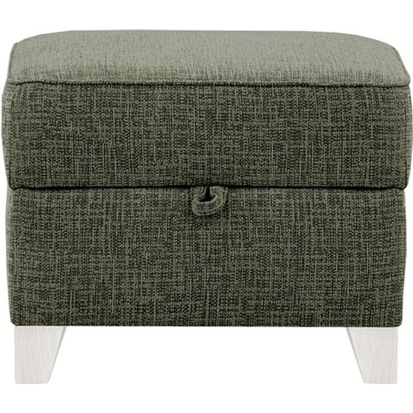 Pouf avec rangement James, Vitolini 097-1714 - Gris, Couleur des pieds: Blanc