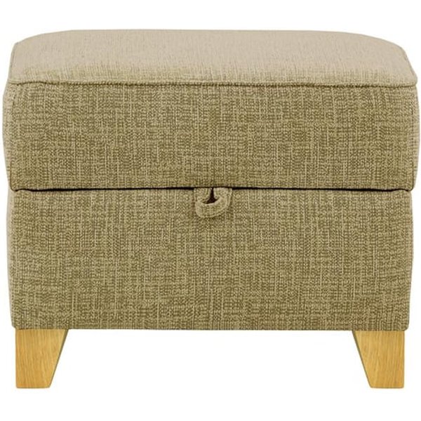 Pouf avec rangement James, Vitolini 256-0624 - Marron Clair, Couleur des pieds: Chêne clair