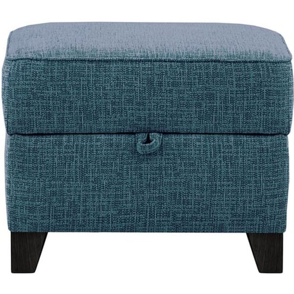 Pouf avec rangement James, Vitolini 335-0722 - Bleu Marine, Couleur des pieds: Noir