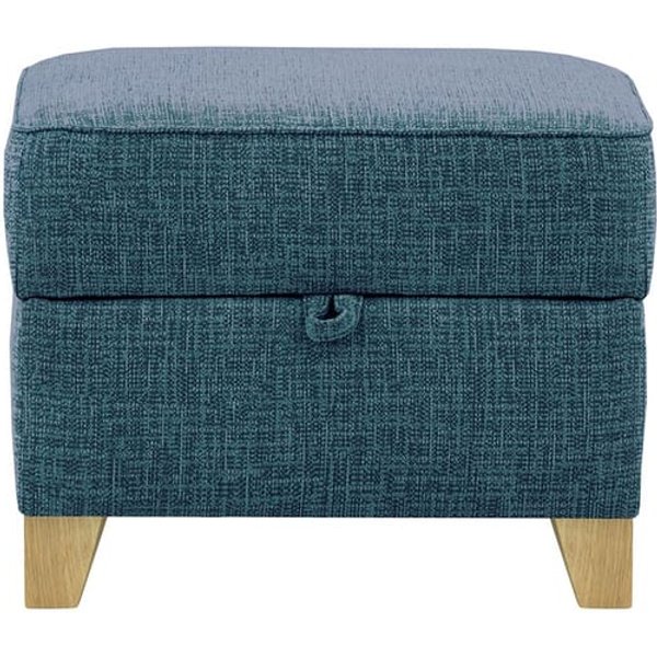 Pouf avec rangement James, Vitolini 335-0722 - Bleu Marine, Couleur des pieds: Noir wax