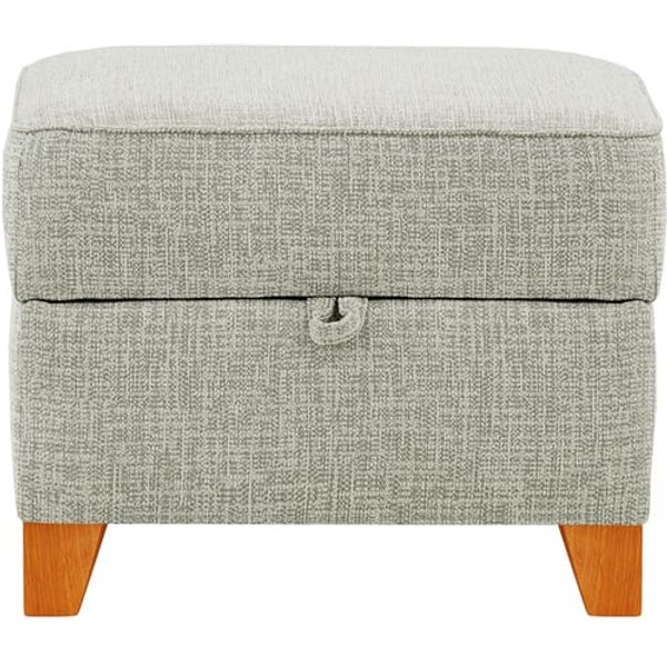 Pouf avec rangement James, Vitolini 335-0723 - Gris Clair, Couleur des pieds: aveo