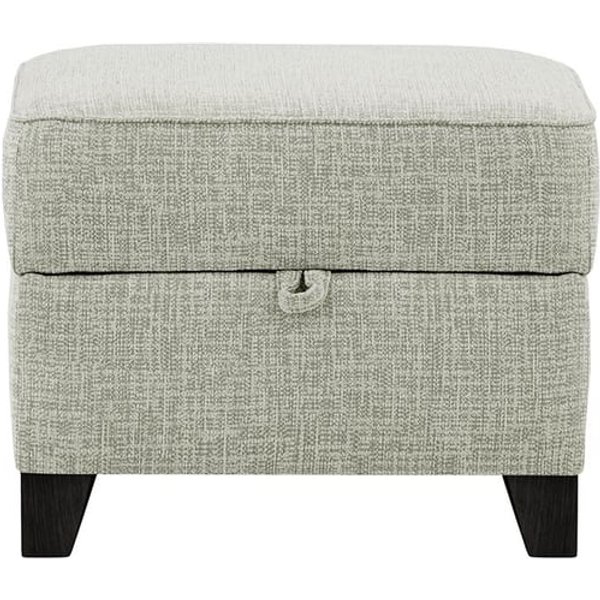Pouf avec rangement James, Vitolini 335-0723 - Gris Clair, Couleur des pieds: Noir