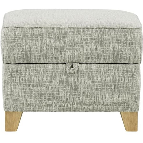 Pouf avec rangement James, Vitolini 335-0723 - Gris Clair, Couleur des pieds: Noir wax