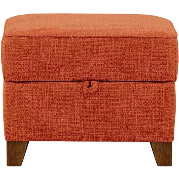 Pouf avec rangement James, Vitolini 337-0706 - Terracota, Couleur des pieds: Chêne foncé