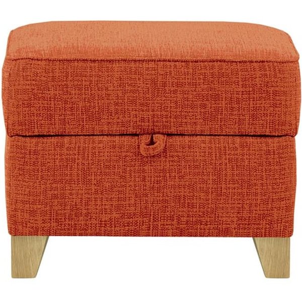Pouf avec rangement James, Vitolini 337-0706 - Terracota, Couleur des pieds: Noir wax
