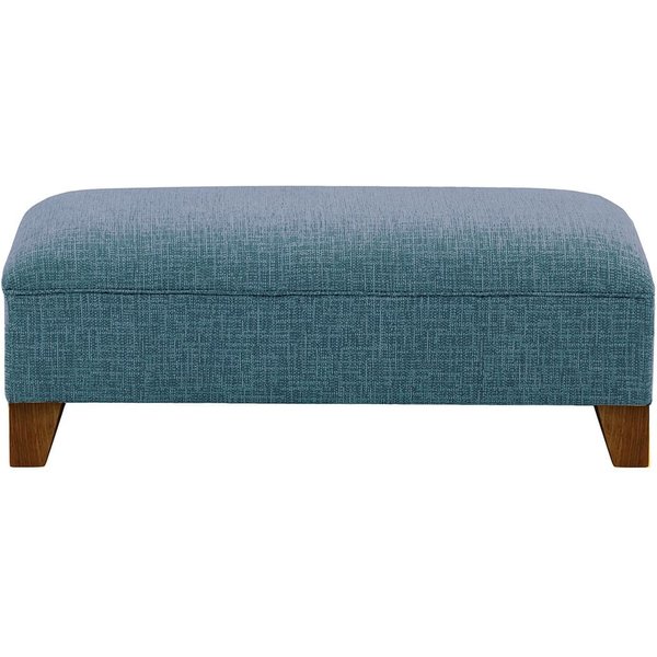 Pouf James, Vitolini 335-0722 - Bleu Marine, Couleur des pieds: Chêne foncé