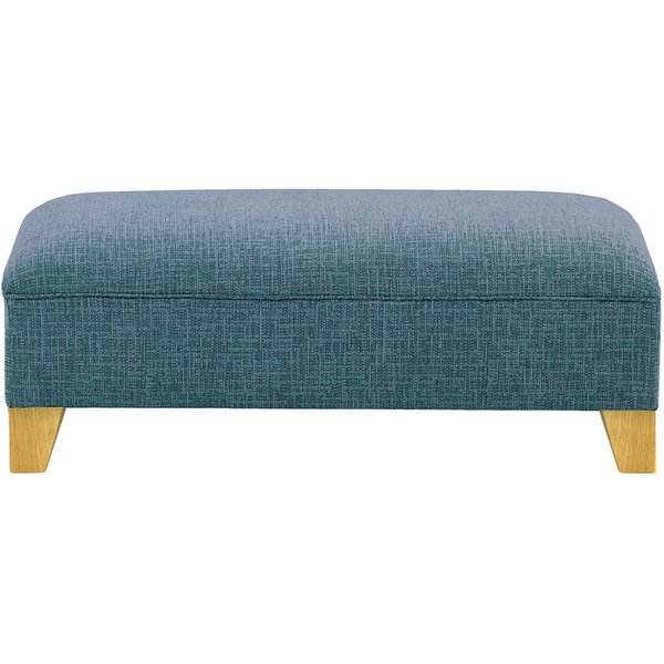 Pouf James, Vitolini 335-0722 - Bleu Marine, Couleur des pieds: Chêne clair