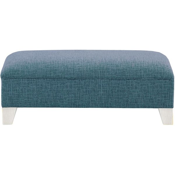 Pouf James, Vitolini 335-0722 - Bleu Marine, Couleur des pieds: Blanc