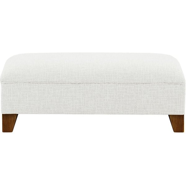 Pouf James, Vitolini 361-0104 - Blanc, Couleur des pieds: Chêne foncé