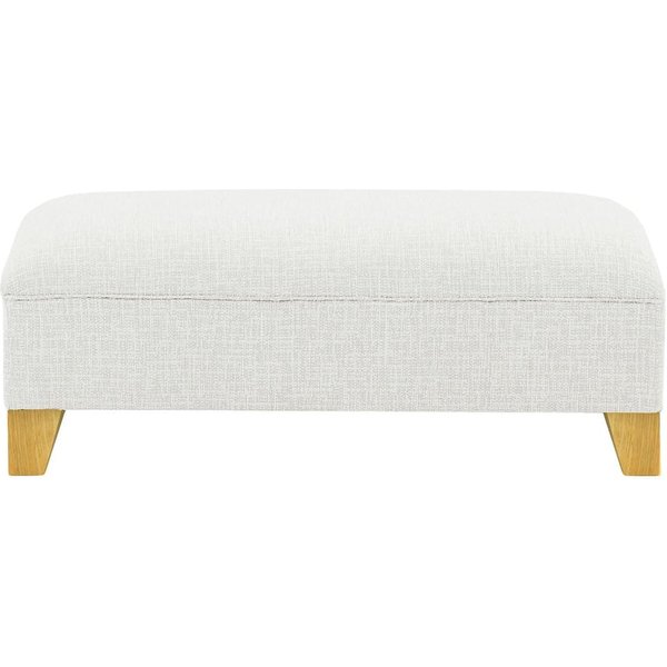 Pouf James, Vitolini 361-0104 - Blanc, Couleur des pieds: Chêne clair