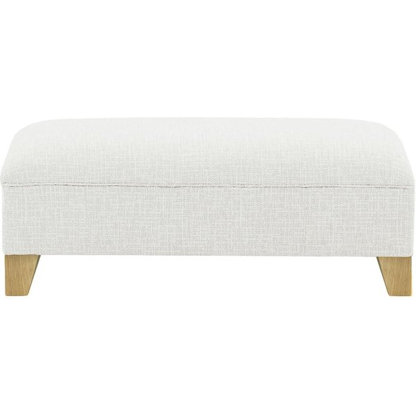 Pouf James, Vitolini 361-0104 - Blanc, Couleur des pieds: Noir wax