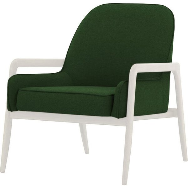 Fauteuil Turin, vert foncé - Malmo 37, Couleur des pieds: Blanc