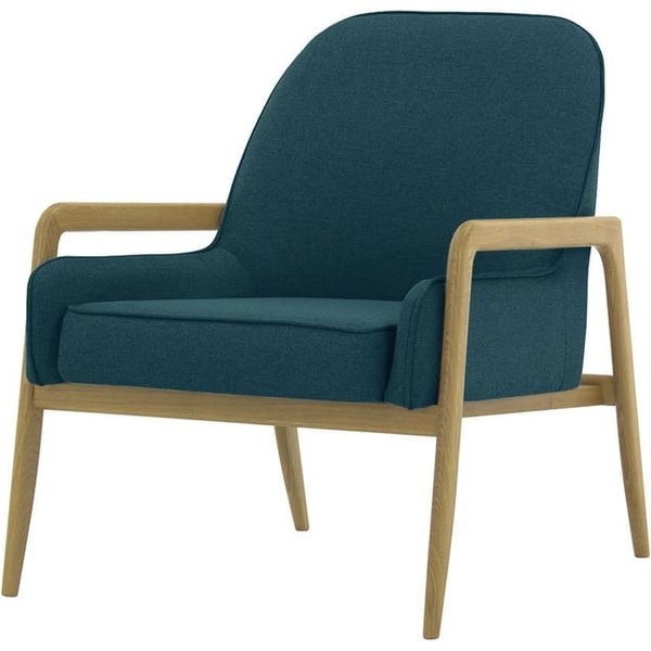 Fauteuil Turin, bleu foncé - Malmo 81, Couleur des pieds: Noir wax