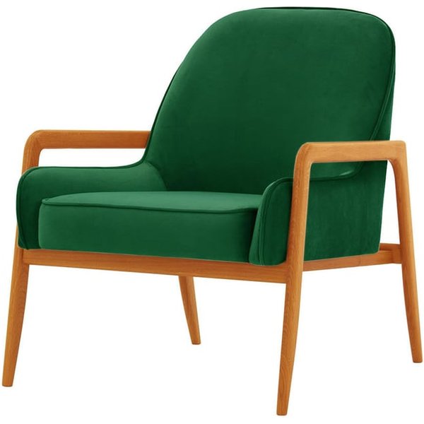 Fauteuil Turin, vert foncé - Velluto 10, Couleur des pieds: aveo