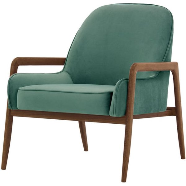Fauteuil Turin, bleu - Velluto 12, Couleur des pieds: Chêne foncé