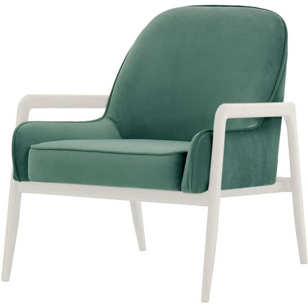 Fauteuil Turin, bleu - Velluto 12, Couleur des pieds: Blanc