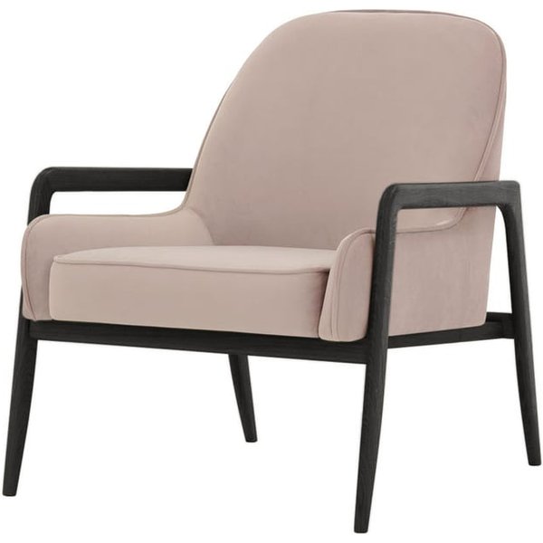 Fauteuil Turin, lila/rose - Velluto 14, Couleur des pieds: Noir