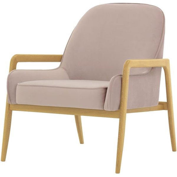 Fauteuil Turin, lila/rose - Velluto 14, Couleur des pieds: Chêne clair